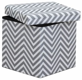 Taburet, material textil gri/alb, GAZMEND