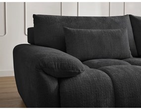 Canapea neagră cu tapițerie din chenille 264 cm Ivane – Bobochic Paris