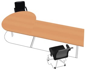 Birou de birou 120 x 120 cm, ProOffice C, dreapta, pară sălbatică