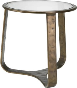 Masuta auxiliara LUX din Aluminiu, Sticla, Cambronne 50cm