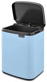 Cos de gunoi Brabantia Bo Small 1006631, 7 L, Deschidere lina si silențioasa, Baza antiderapanta, Albastru deschis