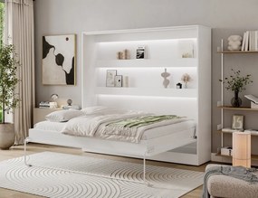 Pat rabatabil Devesto Horizontal Wall 160 alb LED, 200x160 cm – Alb
