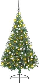 vidaXL Pom de Crăciun artificial pre-iluminat Verde 210 cm PVC