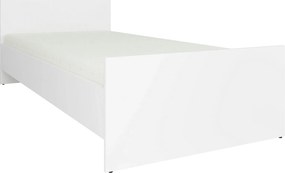 Cadru pat NEPO PLUS 90x200, alb, PAL laminat/metal