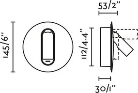 Aplica cu reader LED directionabil stil minimalist TIMIT USB C negru