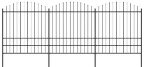 vidaXL Gard de grădină cu vârf tip suliță din oțel 537x200 cm, negru