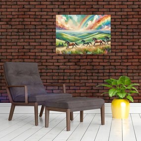 Tablou – Cai galopând prin peisaj (70x50 cm)