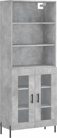 vidaXL Dulap înalt, gri beton, 69,5x34x180, lemn compozit