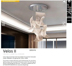Lustra LED dimabila design exclusivist 50cm Velos II crom