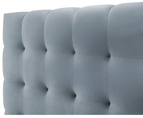 Pat matrimonial albastru deschis tapițat cu spațiu de depozitare și somieră 160x200 cm Bali – Cosmopolitan Design