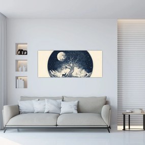 Tablou – Arbore magic cu cerb I. (120x50 cm)