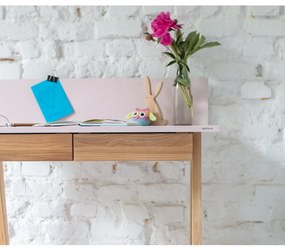 Birou cu bază din lemn de frasin Ragaba Luka, lungime 85 cm, gri