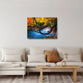 Tablou pe sticlă - Cascade din Asia (70x50 cm)