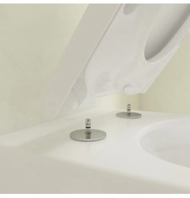 Set vas WC rimless suspendat, Villeroy&amp;Boch Subway 3.0, DirectFlush, cu capac inchidere lenta, 37x56cm, Alb Alpin, 4670TS01