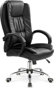 Scaun de birou RELAX, negru, piele ecologica, 64x75x110/118 cm