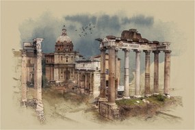 Tablou - Forumul Roman, Roma, Italia (90x60 cm)