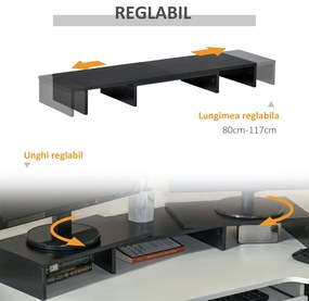 Vinsetto Stand pentru doua monitoare cu lungime si unghi reglabil, stand ridicare ecran pentru laptop, computer | Aosom Romania