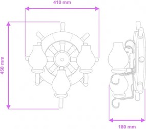 Aplică Brilagi TIMONA 3xE14/40W/230V fag/nuc