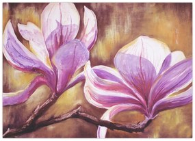 Tablou pe sticlă - Flori de magnolie (70x50 cm)
