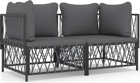 vidaXL Set mobilier de grădină, antracit, 2 piese, oțel