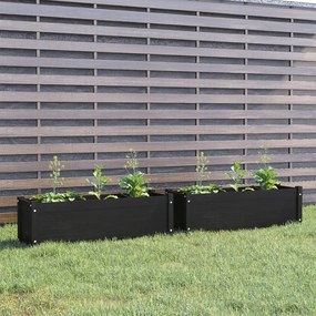 Jardiniere de gradina 2 buc. negru 100x31x31 cm lemn masiv pin 2, Negru