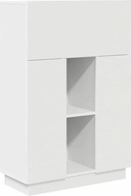 vidaXL Birou cu raft cu ușă Alb 71.5 x 31.5 x 106.5 cm Lemn compozit