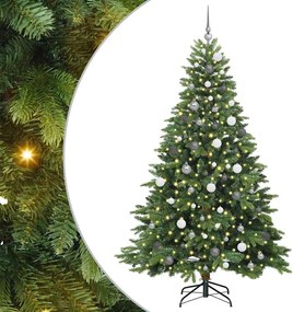 vidaXL Brad de Crăciun artificial cu 300 LED Verde 210 cm PE și PVC