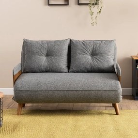 Canapea extensibilă 2 locuri modernă 190x120 cm – stofă gri – Esme