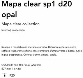 Lustra/Pendul design decorativ Mapa opal sp1 d20