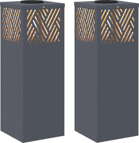 vidaXL Lumină LED Solară pentru Alei 2 pcs Antracit