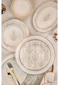 Set de masă, 68 de piese, porțelan bone china, multicolor/ivoriu