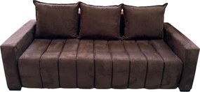 Canapea ZARA extensibila, 3 locuri, cu lada de depozitare, stofa suede maro , 220x95x80 Maro, Stofa Suede