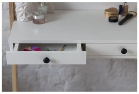 Suport cu sertar și oglindă Ragaba Leno, alb