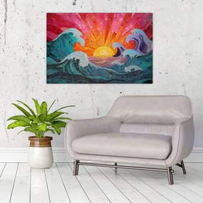 Tablou - Mozaic de valuri (90x60 cm)