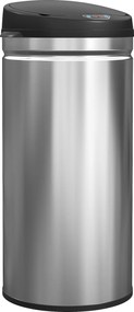 Coș de gunoi HOMCOM de 42L cu Senzor de Mișcare și Deschidere Automată, din Oțel Inoxidabil și ABS, 30.5x30.5x68 cm, Negru și Argintiu | Aosom Romania