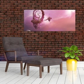 Tablou - Zână pe o insulă plutitoare (120x50 cm)