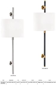 Aplica de perete design clasic BOWERY nichel lustruit, cu 2 surse de lumina