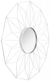 Oglinda geometrica alba 58 cm
