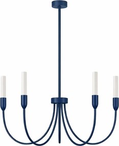 Candelabru cu 5 brate AUGUSTINE blue/alb