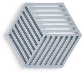 Suport din silicon pentru vase fierbinți Zone Hexagon, gri albastru