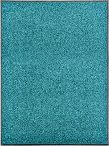 vidaXL Covoraș de ușă lavabil cyan 90x120 cm