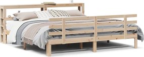 vidaXL Cadru pat cu tăblie 200x200 cm, lemn masiv de pin