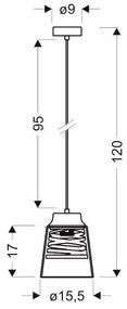 Lustră neagră cu abajur din sticlă Fresno – Candellux Lighting