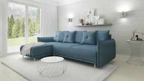Coltar Extensibil Gamma 238 x 170 Cm Revesibil, Tapiterie Textila Albastra
