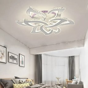 Lustra LED Cu Telecomanda, Cristal, 6-3 , Cromat, 300 W, RGB