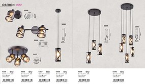 Lustra cu 3 pendule design industrial galben de chihlimbar 3L OBERON 5339 RX