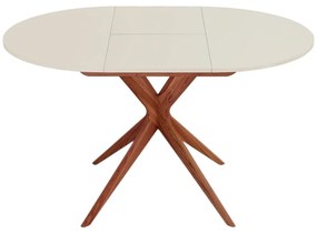 Masă de dining rotundă extensibilă cu blat suplimentar ø 90 cm Jubi – Ragaba