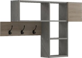 Etajera de perete Wenara din PAL melaminat, finisaj sonoma cu aspect marmura bej, 99.5x15x61 cm