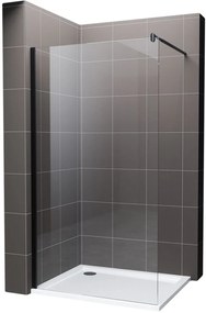 Hagser Bertina perete cabină de duș walk-in 100 cm negru mat/sticla transparentă HGR20000022