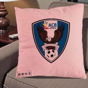 Perna Personalizata ACB Ineu Fotbal, 40x40 cm, Roz, Husa Detasabila, Perna Inclusa, BEKZ®